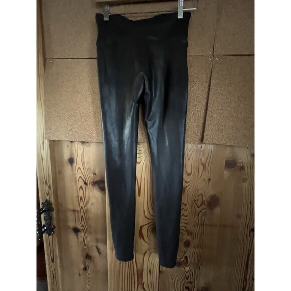Spanx By Sara Blakely  Faux Leather Pull On Leggings Black Women S/P - Picture 5 of 5